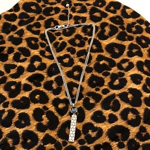 Brighton convertible necklace. Stone is a Pewter Swarovski crystal.